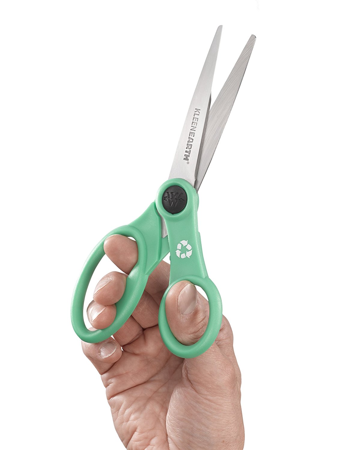 Westcott Kleenearth Recycled Scissors, 8", Straight, Anti-Microbial, Stainless Steel, for Office, Green, 1-Count - image 2 of 8