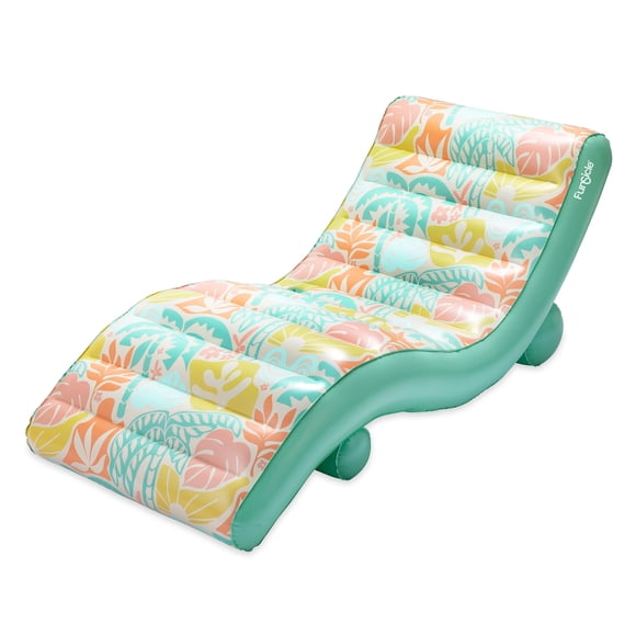 Funsicle 5.6ft Balmy Palmy FunChaiser Lounge, Inflatable Pool Float, Age 14 & up, Unisex