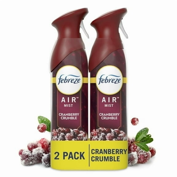 Febreze Air Mist, Odor-Fighting Air Freshener, Cranberry Crumble, 8.8 oz. Aerosol,(4 sprays)