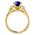 thumbnail image 3 of Mauli Jewels Rings for Women 0.70 Carat Diamond And Round Shaped Tanzanite Ring 4-prong 10K Yellow Gold, 3 of 6