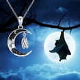 thumbnail image 6 of Dorunmo Bat Crescent Moon Necklace 925 Sterling Silver Gothic Pendant Black CZ Mountain Necklace Jewelry for Women, 6 of 6