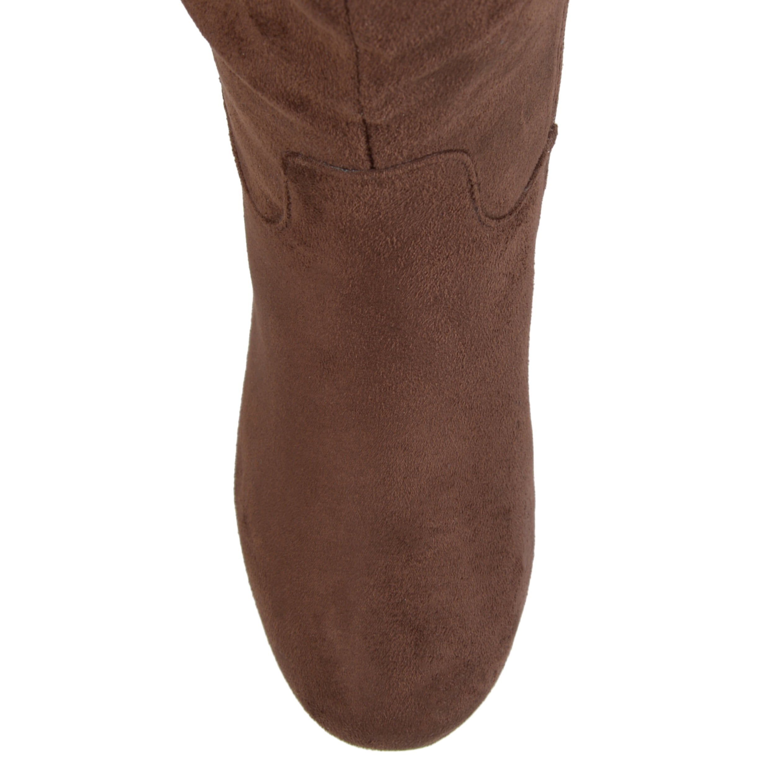Womens Slouchy Faux Suede Mid-calf Wedge Boots