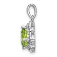 thumbnail image 2 of 14k White Gold Peridot and Diamond Scalloped Pendant, 2 of 4