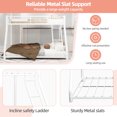 thumbnail image 6 of Leumius Twin Over Full Bunk Bed,Heavy Duty Metal Bed Frame with Ladder & Full-Length Guardrail for Teens Adults,Noise Free,White, 6 of 9