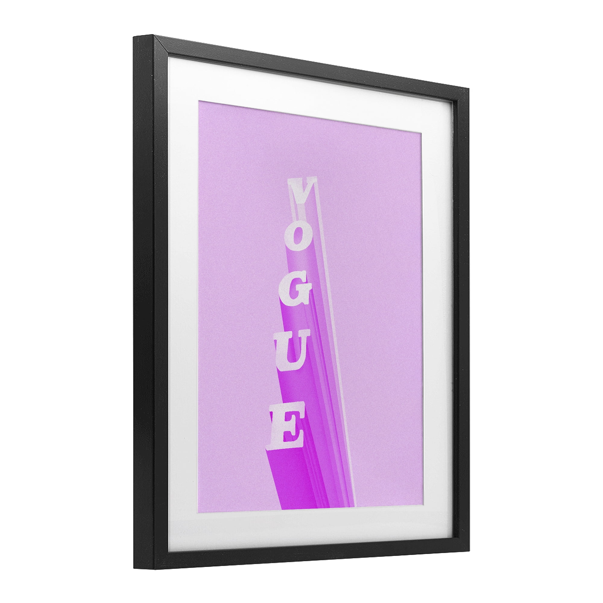 Stupell Industries Pink Vertical Glam Lettering Black Framed Print Under Glass, design by Ziwei Li