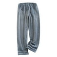 thumbnail image 2 of SOOMLON Womens Maternity Pajama Pants Comfy Flannel Solid Pajama Bottoms Women Loose Warm Winter Fuzzy Lounge Sleepwear Night Pants Stretchy Soft Straight Leg Pants Loungewear Blue L, 2 of 6