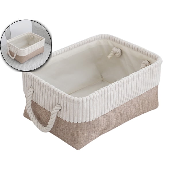 Foldable Fabric Storage Basket – Soft & Durable Cloth Organizer for Clothes, Toys & Home Essentials – with Handles
