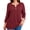 C1-Burgundy, variant on Plus Size Floral Tops for Women, 3/4 Sleeve Button V Neck Vacation Tunic Blouse, Moss Green Cascading Floral, Size 3X