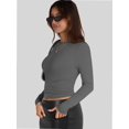 thumbnail image 6 of Womens Crew Neck Basic Long Sleeve T Shirt Slim Fit Tees Fall Going Out Crop Tops Cute Tight Shirts, 6 of 6