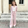 thumbnail image 6 of Toddler Girls Summer Sportswear Set 1-12Y, Breathable Long Sleeve Zip Jacket High Waist Yoga Trousers 2 Piece Outfit Pink 1 Years, 6 of 7