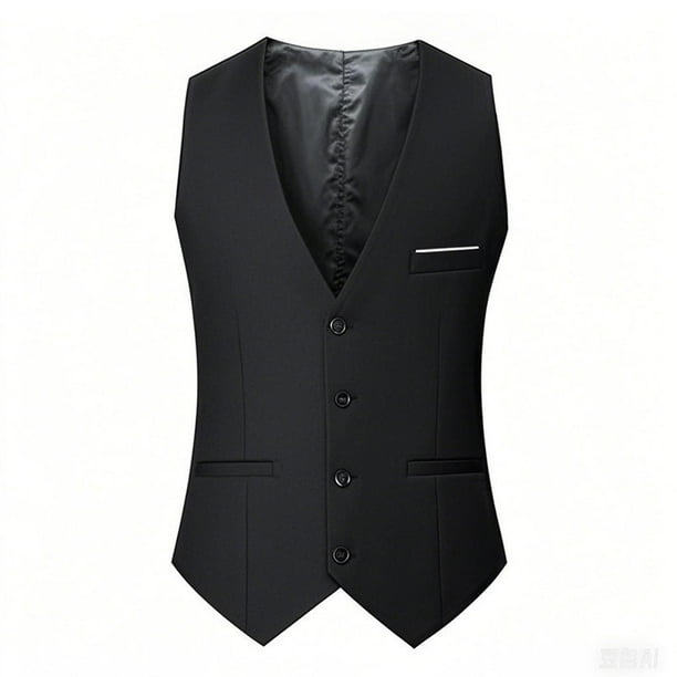 Ceisia Men's Slim V-Neck Single-Breasted Suit Sleeveless Polyester Vest Gift