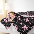 thumbnail image 3 of Erosebridal Black Pink Bow-tie Bedding Comforter Set 7pcs for Girl, Princess Cartoon King Bedding Sets, 3 of 7