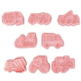 thumbnail image 1 of Juego de moldes para coche, 8 piezas, moldes para galletas con relieve impreso, adecuados para fiestas de cumpleaños infantiles, 1 of 5