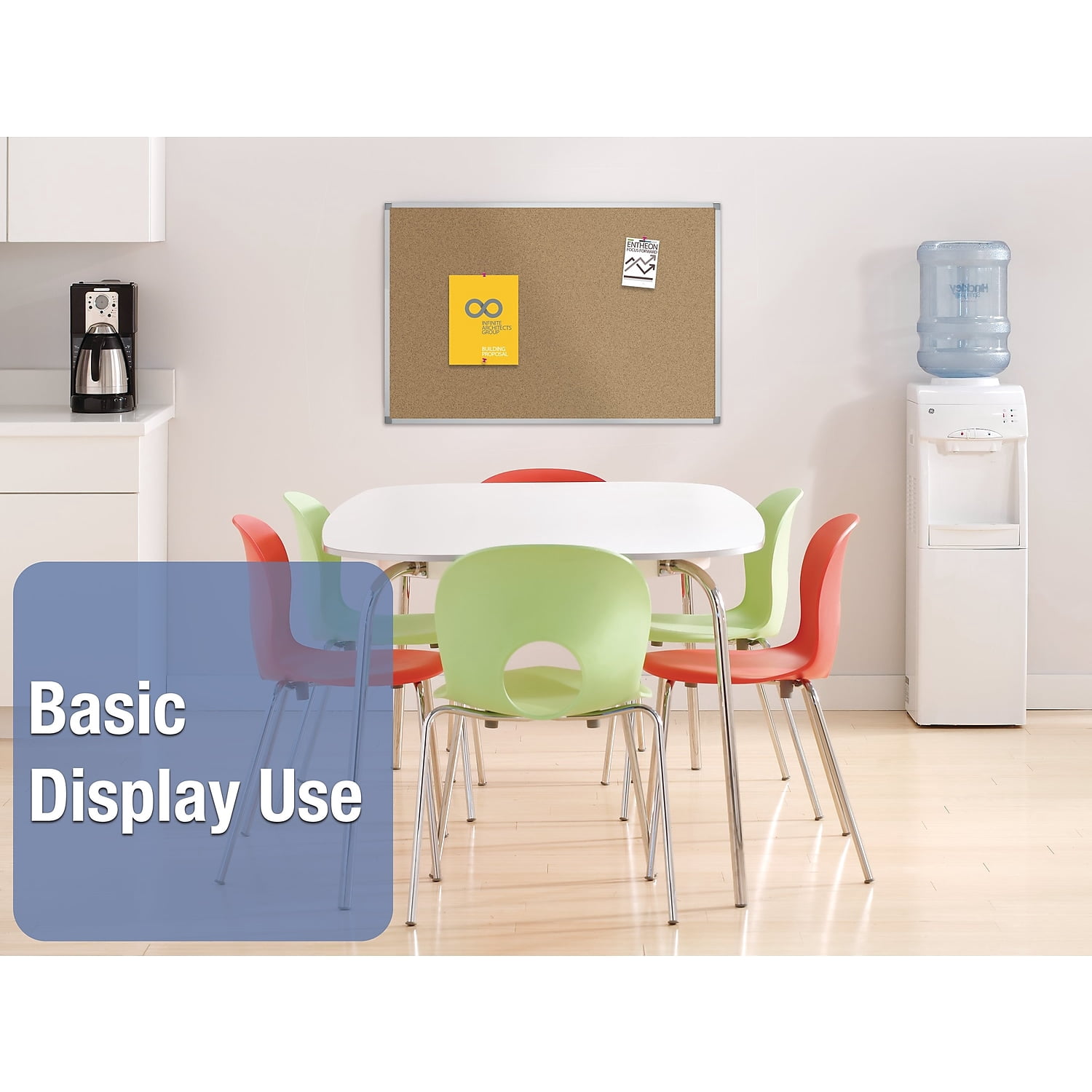 Quartet Basic Cork Bulletin Board 4 x 3 Aluminum Frame - Cork Boards