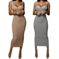 thumbnail image 2 of Women Square Neck Maxi Dress Sleeveless Cocktail Dresses Bodycon Spaghetti Strap Long Dress Party, 2 of 8