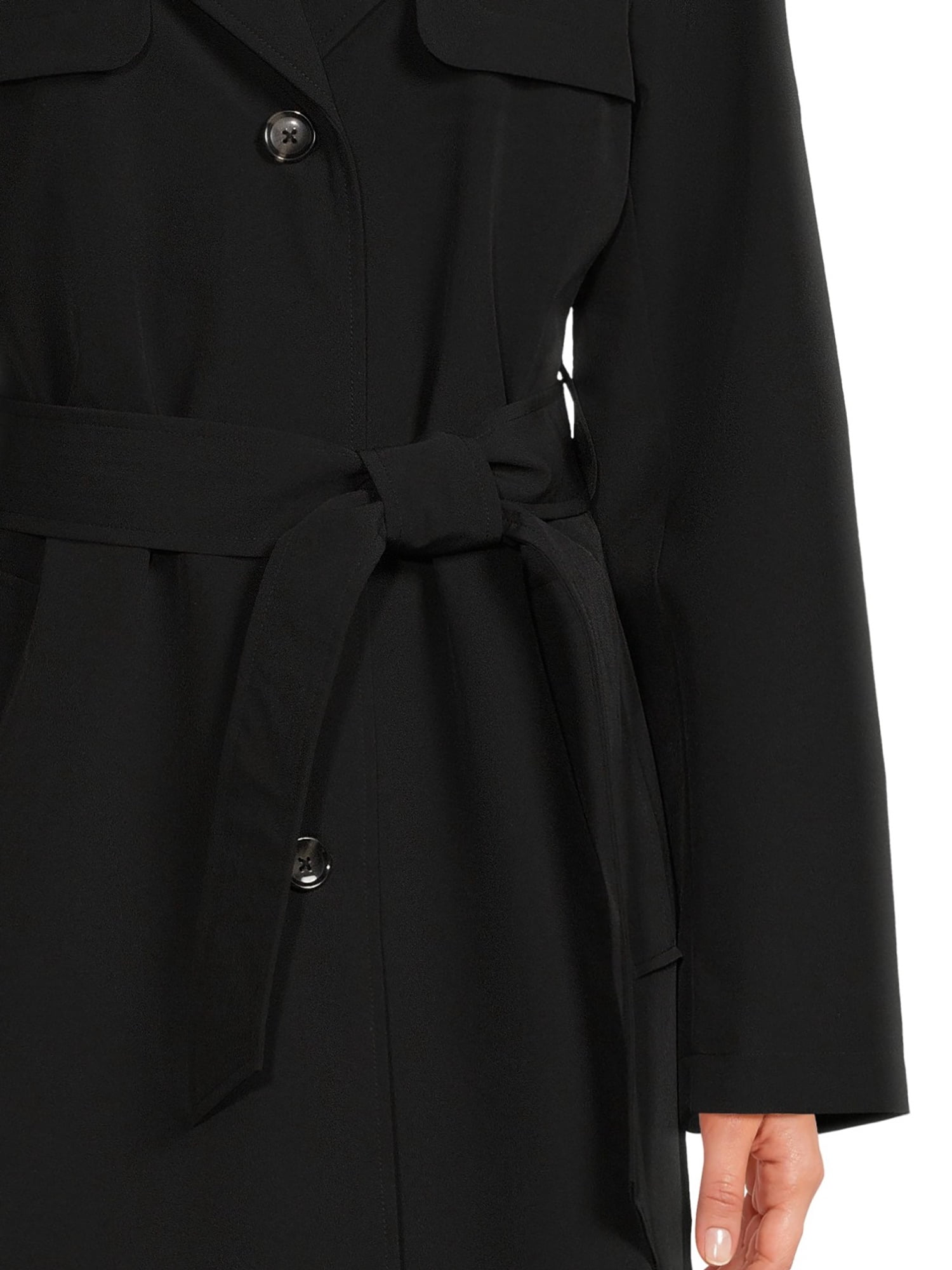 Time and Tru Women's Belted Trench Coat, Sizes XS-3X