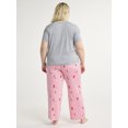 thumbnail image 2 of Joyspun Women's Sleep Tee and Pants Pajama Set, 2-Piece, Sizes XS to 3X, 2 of 5
