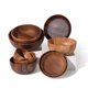 thumbnail image 2 of Xiao Hua Ensaladera de madera de 3,94 x 1,38 pulgadas, 1 pieza - Frutero redondo, cuenco de madera maciza de cocina con veta de madera natural, decoración de mesa de comedor rural de granja, 2 of 5
