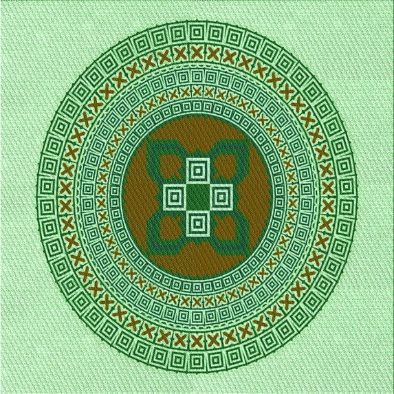 Ahgly Company Indoor Square Patterned Green Pepper Green Area Rugs, 4' Square