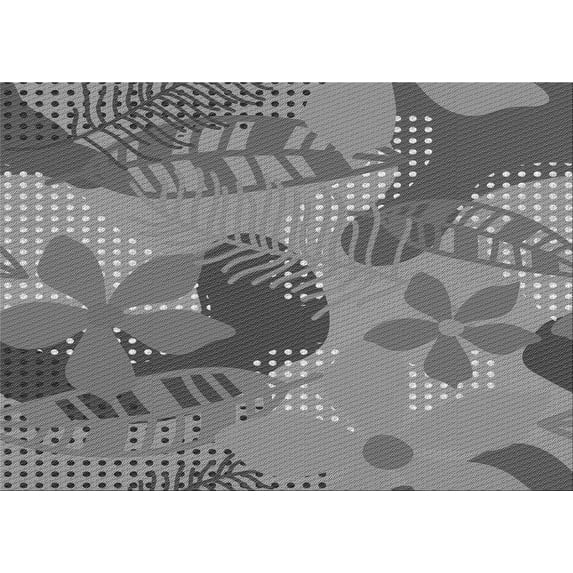 Ahgly Company Indoor Rectangle Patterned Gray Dolphin Gray Area Rugs, 8' x 10'