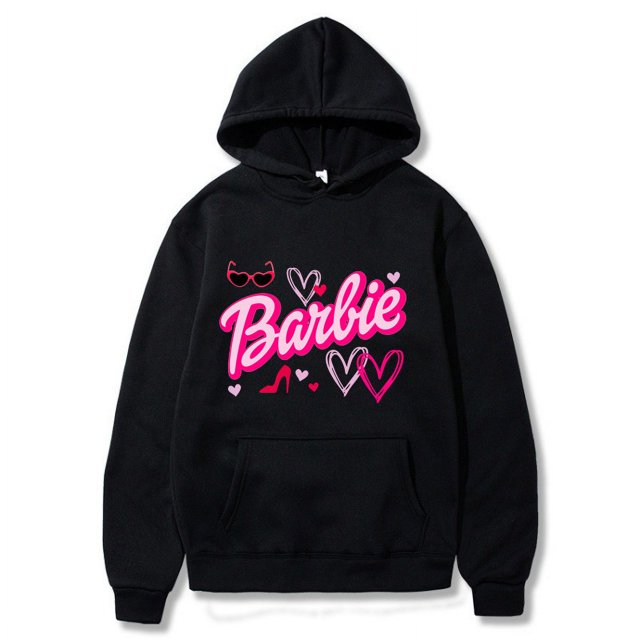 Barbie Pattern Ebay Plus Velvet Sweatshirt Pocket Drawstring Print Hoodie