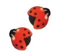 6x Ladybirds & Bees on Flowers EDIBLE CUPCAKE TOPPERS birthday cake decorations 