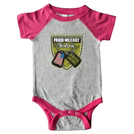 

Inktastic Proud Military Godson USA Outfit Gift Baby Boy Bodysuit