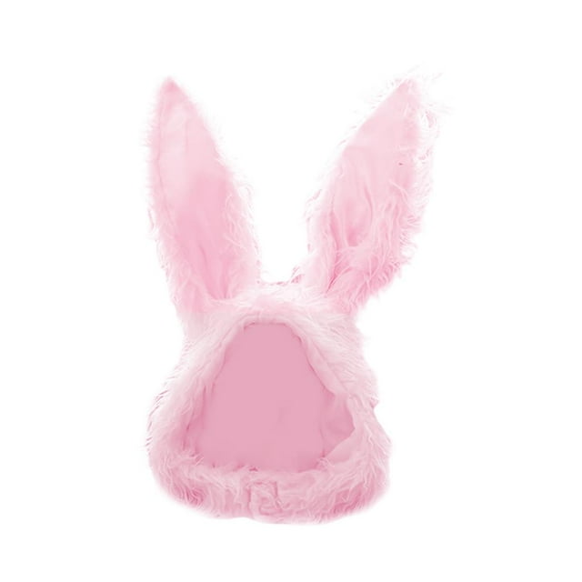 Gorro con orejas de conejo, cálido y moderno, con orejeras, divertido, con forma de animal Rosa
