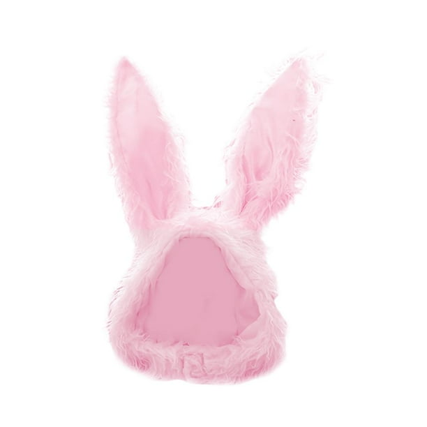 Gorro con orejas de conejo, gorro con orejeras, moderno, largo, cálido y divertido para disfrazarse. Rosa