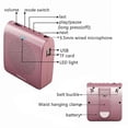 thumbnail image 3 of Micrófono portátil, altavoz, mini amplificador de voz con tarjeta USB TF, radio FM para profesores, guías turísticos, color negro, 3 of 3