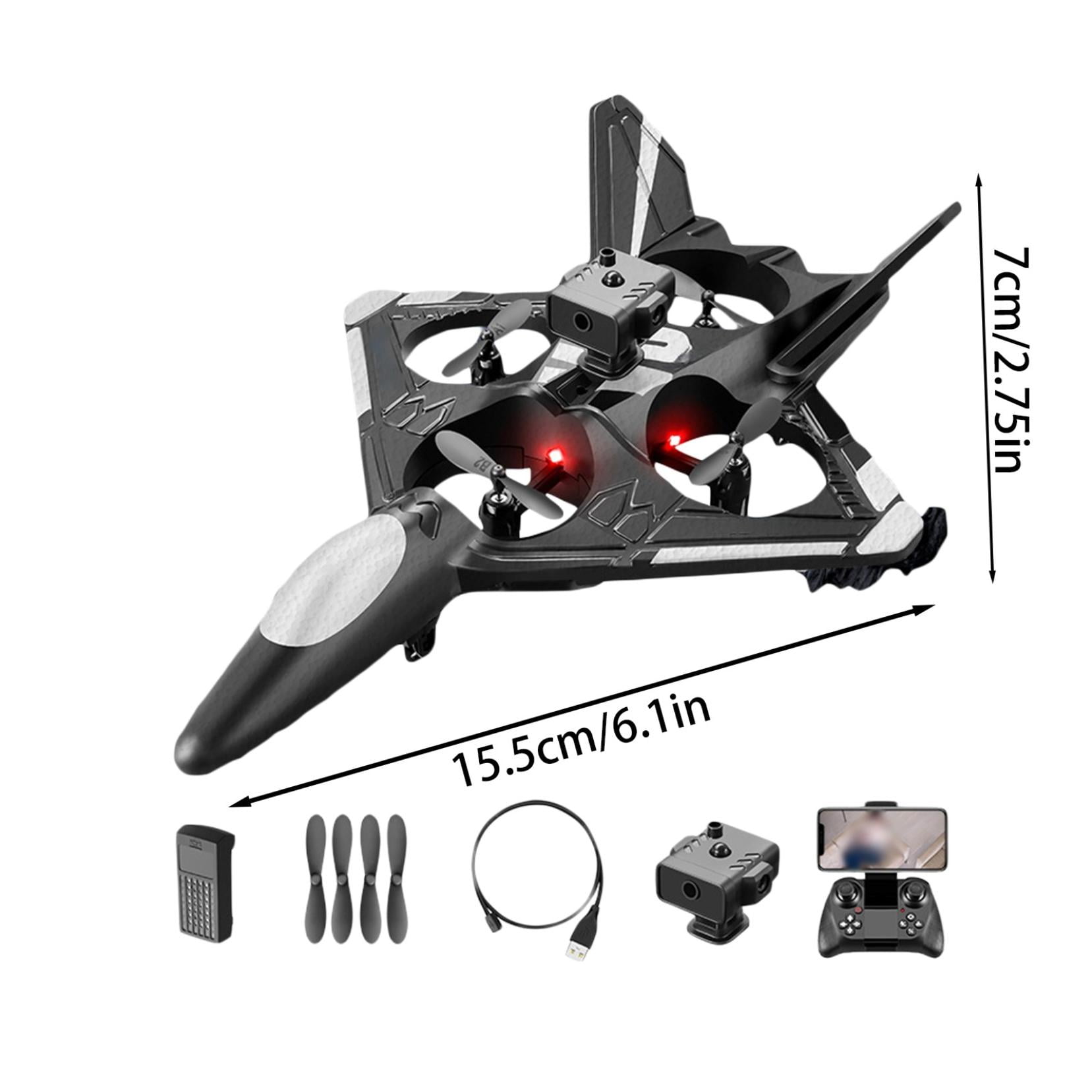 KMWGRE RC Plane Helicopter Quadcopter Foam RC Airplane 2.4GHz Remote Control Jet Fighter with Light 6CH Obstacle Avoidance RC Airplane with 3D Flips Gravity Sensing Auto Hovering for Kids