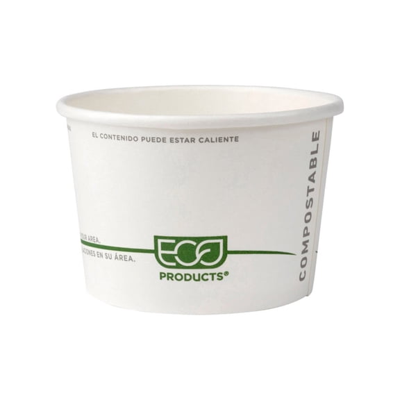 Eco Products 8 oz. Green Stripe Hot or Cold Takeout Food Container / 500-ct. Case
