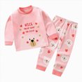 thumbnail image 4 of TOWED22 Baby Infant Girl Fall Winter Clothes Set 2 Piece Long Sleeve Crewneck Tee and Relaxed Pants Set Print Outfits Clothing(Pink,3-4 Y), 4 of 4
