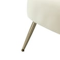thumbnail image 6 of Velvet Accent Barrel Chair, Upholstered Single Sofa Chair with Gold Metal Legs, Comfy Modern Club Armchair Leisure Reading Chair for Living Bedroom Make-Up Room and Office, Ivory, 6 of 7