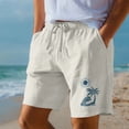 thumbnail image 2 of XINPING Swim Trunks Men Casual Retro Solid Color Quick-Dry 4th Of July Swim Trunks with Pockets Upf 50+ Sun Protection Mens Summer Clothes, 2 of 5