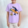 thumbnail image 2 of Gubotare Toddler Tshirts Boys Toddler Baby Boys Dinosaur Shirts Cute Dinos Graphic T-Shirt Dino Party Outfit Summer Tees Short Sleeve Tops Clothes Sizes 5-6T (Light Purple,5-6 Years), 2 of 4