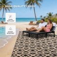 thumbnail image 4 of PASAMIC 9x12 ft Outdoor Rug Waterproof, Reversible Plastic Straw Patio Mat for RV, Deck, Balcony, Backyard, Brown/Black Checkered, 4 of 7