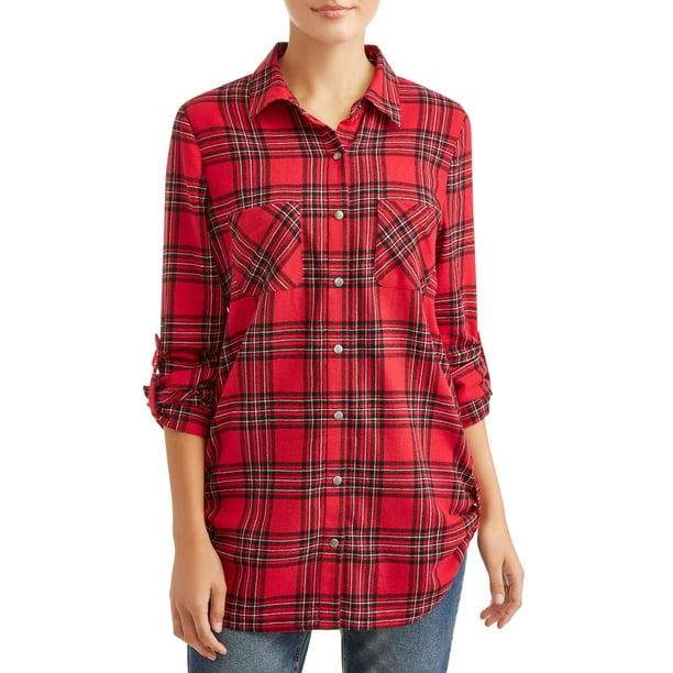 snap button flannel shirt