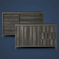 thumbnail image 6 of OAKHAM Storage Cabinet with 3 Drawers, Fluted Sideboard Buffet with Adjustable Shelf, Midnight Oak, 6 of 7