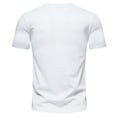 thumbnail image 4 of IYTR Athletic Shirts Men Summer Fashion Personality Button Round Neck Short Sleeve T Shirts Tops Casual Solid Color Sprots Shirts Blouses White L, 4 of 4