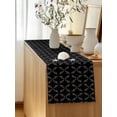 thumbnail image 5 of Table Runner 72 Inches Long for Kitchen Dining, Black Morocco Dresser Scarf Farmhouse, Dining Table Decorations for Wedding/Parties, Geometric Leaf Diamond Lattice Abstract 18 x 72 In, 5 of 9