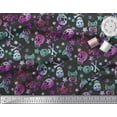 thumbnail image 3 of Soimoi Rayon Fabric Star,Crossbones & Skull Halloween Print Sewing Fabric Yard 42 Inch Wide, 3 of 3