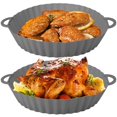 thumbnail image 3 of EASTIN 2 Pcs Casserole en Silicone pour Friteuse à Air Chaud Doublure en Silicone Réutilisable pour Friteuse à Air Panier de Friteuse à Air Résistant à la Chaleur avec Poignée Plateau de Cuisson en Silicone Poêle Accessoires de Friture à Air pour Four à Micro-Ondes, 3 of 11
