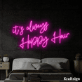 thumbnail image 4 of Craftnamesign It's Along Happy Hour Neon Sign,Bar Club Decor,Shop Wall Art, 4 of 4