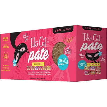 Tiki Cat Grill Pate Canned Wet Food - High Protein and Grain Free - Variety Pack Recipes in Broth 2.8 oz. Cans 12 Pack
