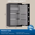 thumbnail image 6 of TigerKing Large Fireproof Safe, 8.78 Cu Ft Steel Home Safe Box with Digital Lock, UL72 1200°F 30Min Fire & 72Hr Waterproof, Matte Finish, Black, 6 of 9
