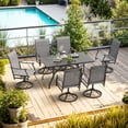 thumbnail image 2 of Outdoor Dining Chairs Set of 2, 360° Swivel Patio Chairs with Textilene Fabric, All-Weather Metal Armchair with Ergonomic Design, Rust-Resistant for Backyard Garden Balcony, 2 of 7