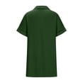 thumbnail image 6 of DDAPJ pyju Women's Oversized Button Down Shirt Dress with Pockets Casual Summer Loose Fit Short Sleeve V Neck Shift Dress Ofertas Prime Dark Green M, 6 of 7