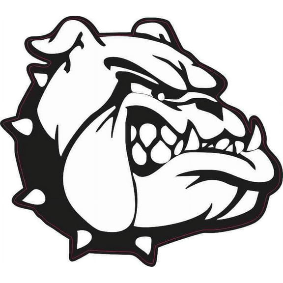 5in x 4.5in Black and White Bulldog Sticker
