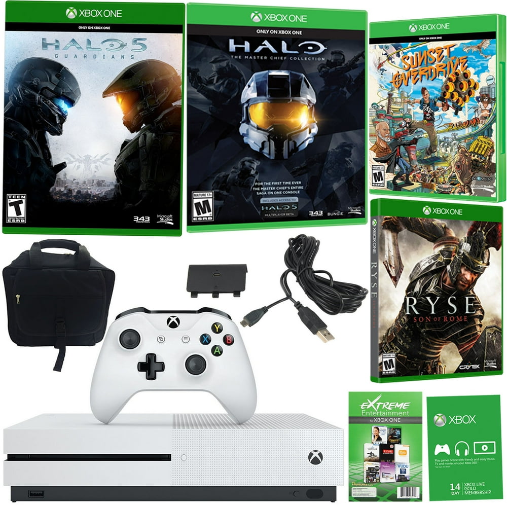 Xbox One S 500GB Halo Bundle with 2 Games and Accessories